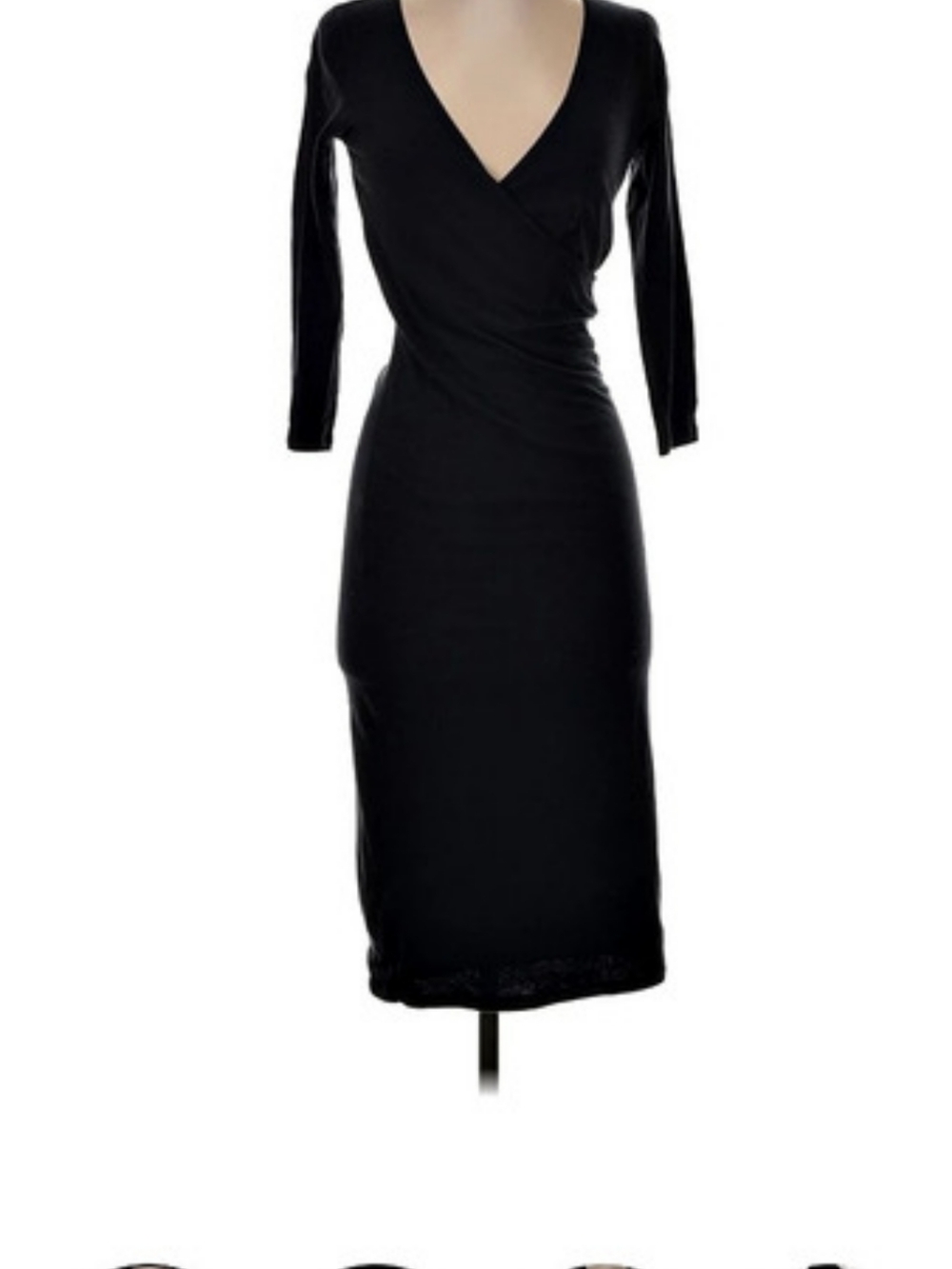 James Perse Black Midi Dress Like New